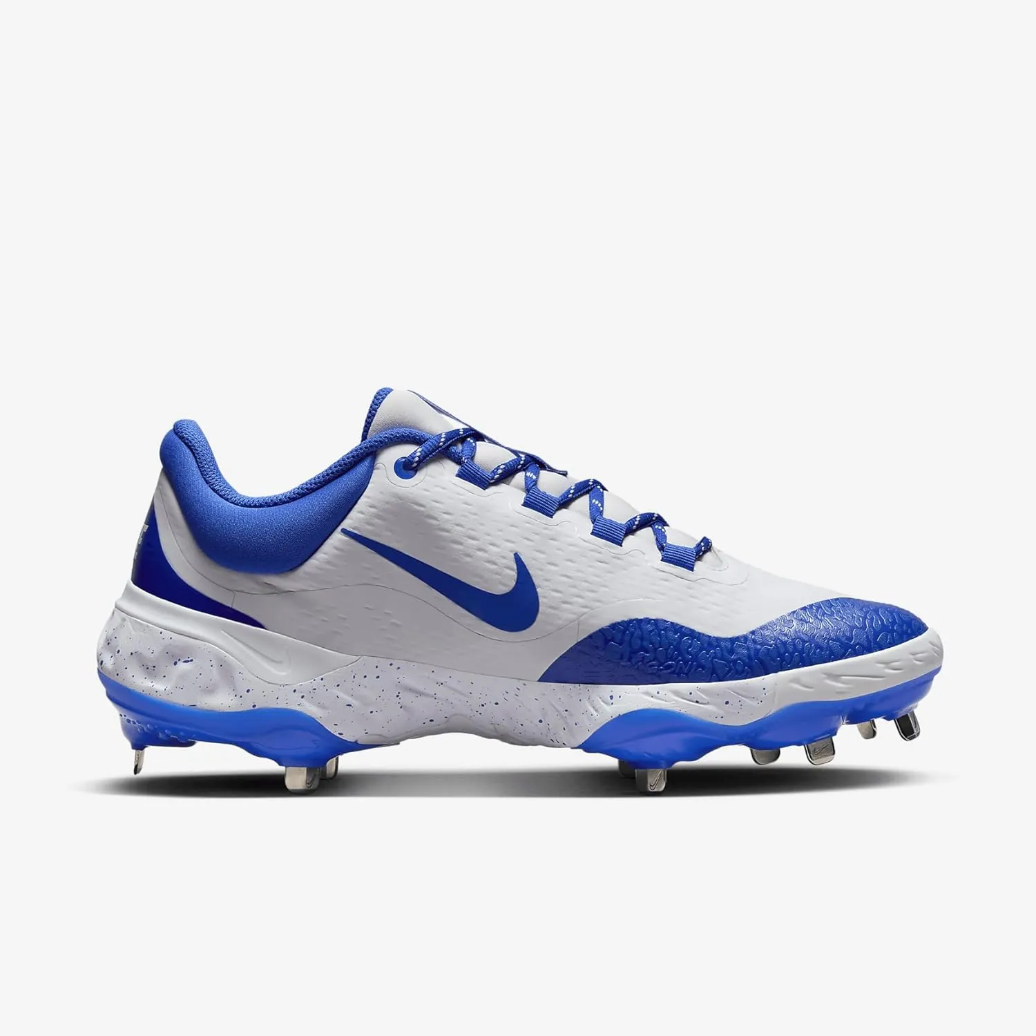 Nike Alpha Huarache Elite 4 Low Baseball Cleats (FD2745-108, White/Hyper Royal)