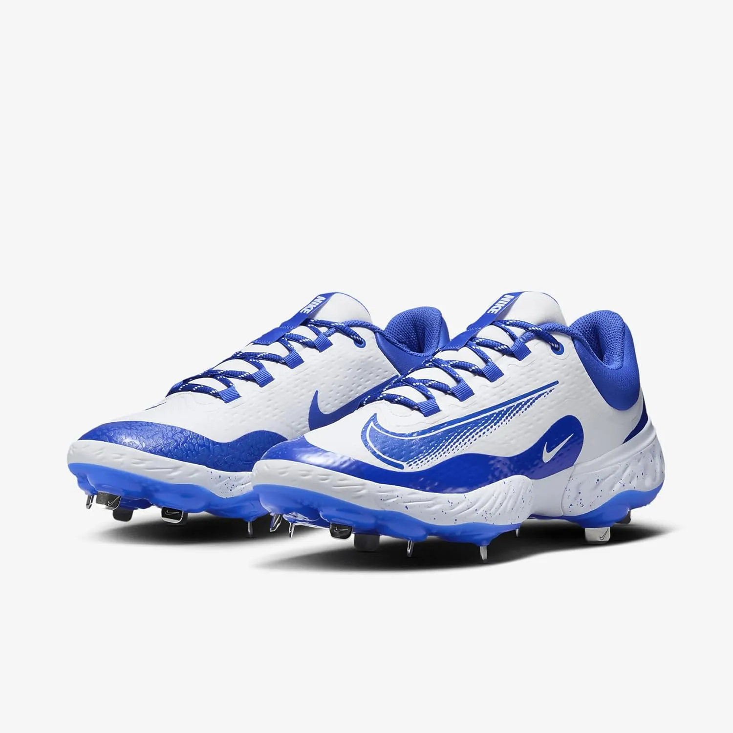 Nike Alpha Huarache Elite 4 Low Baseball Cleats (FD2745-108, White/Hyper Royal)