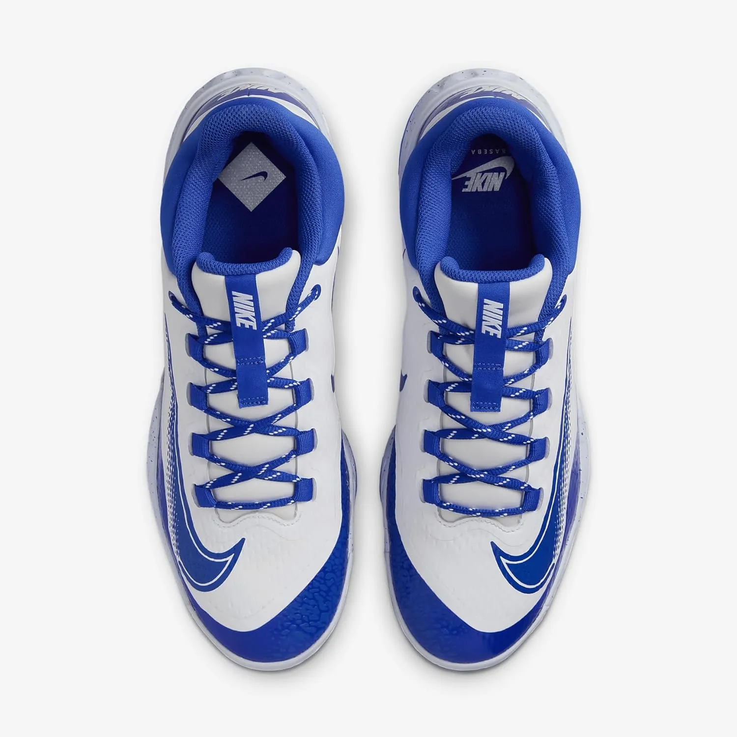 Nike Alpha Huarache Elite 4 Low Baseball Cleats (FD2745-108, White/Hyper Royal)