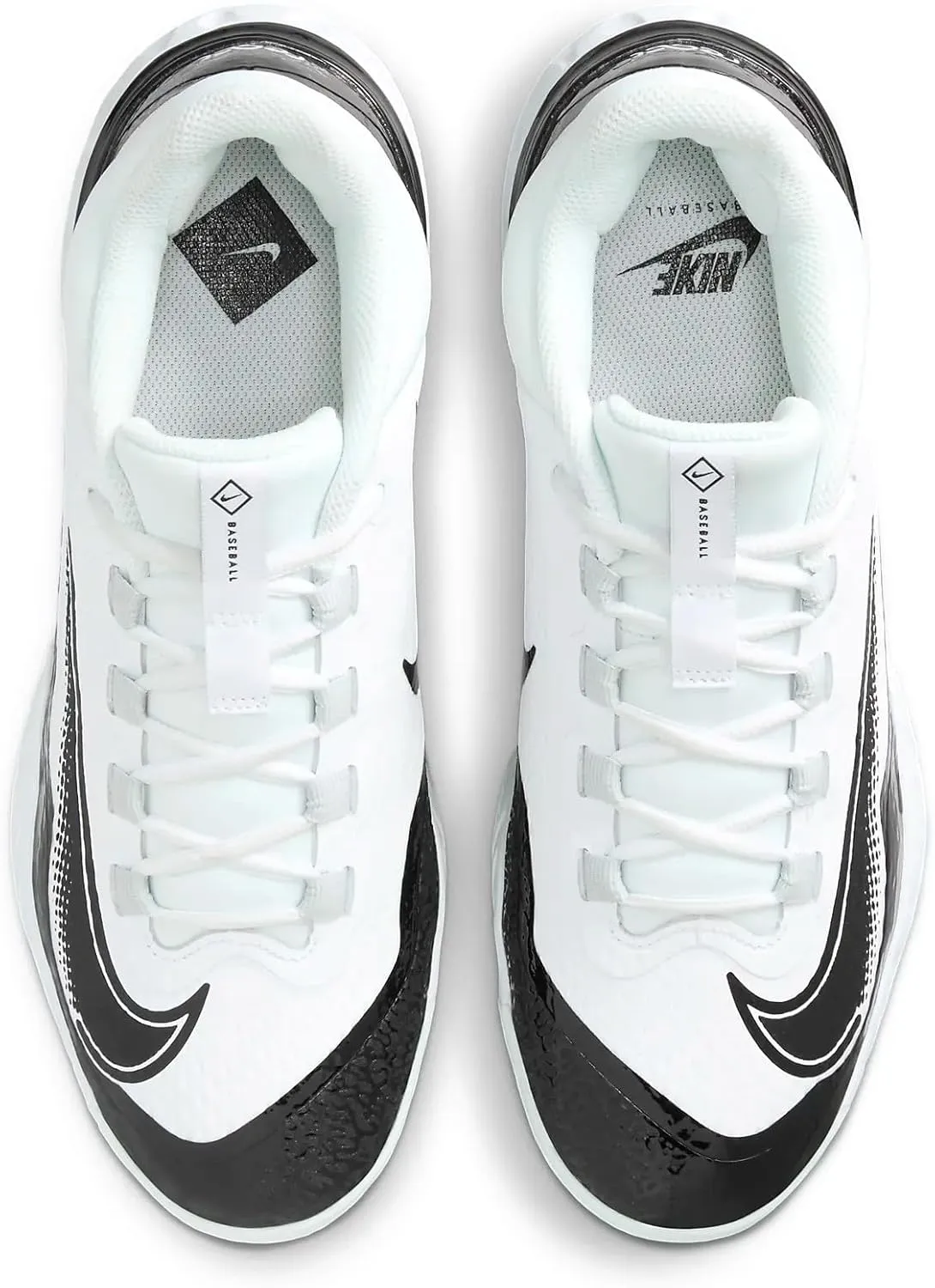Nike Men's Alpha Team Huarache Elite 4 Low Metal Baseball Cleats (FD2745-101, White/Black/Black)