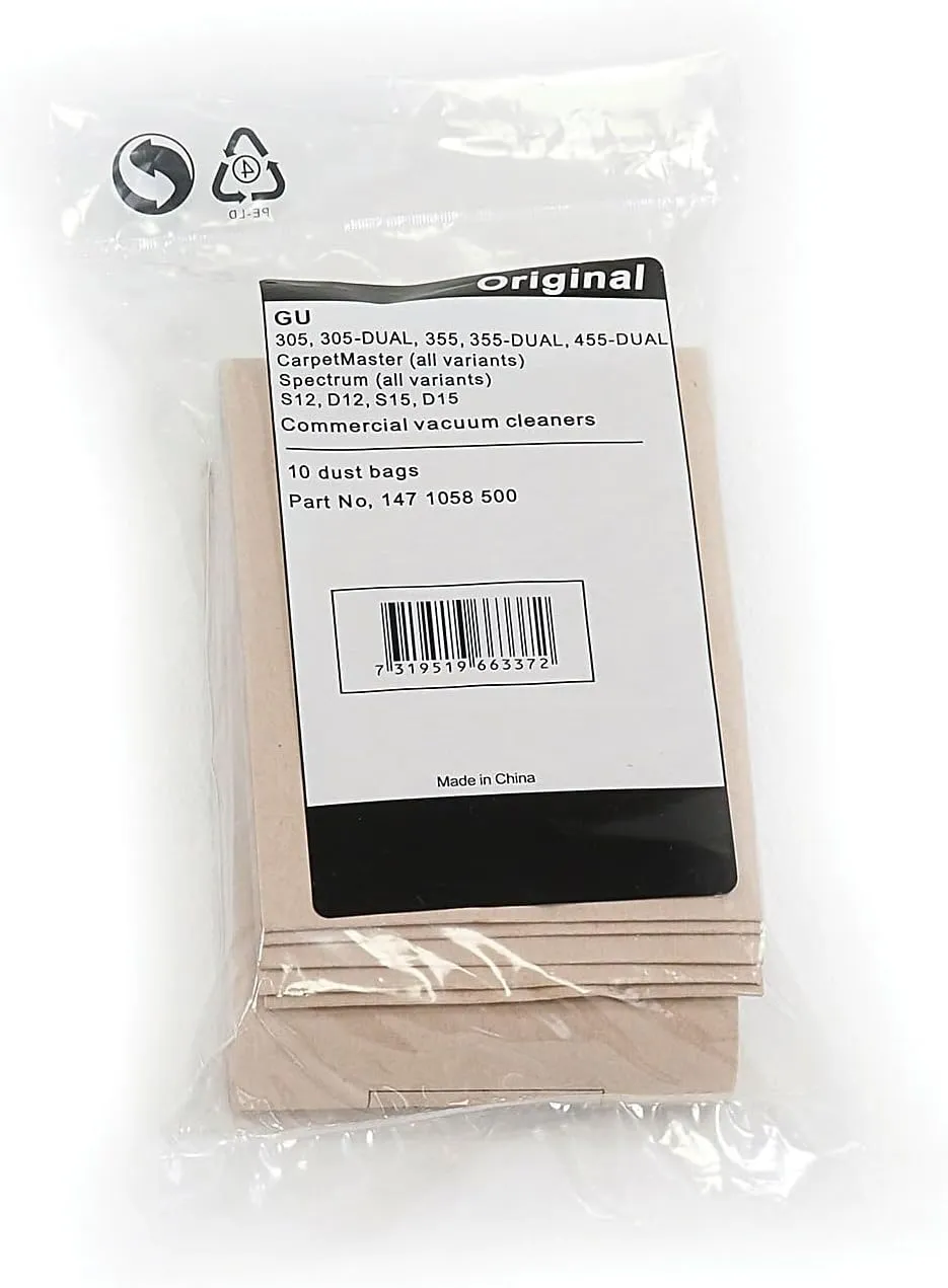 Nilfisk Vacuum Bags Brown, 10/Pack (107413584)