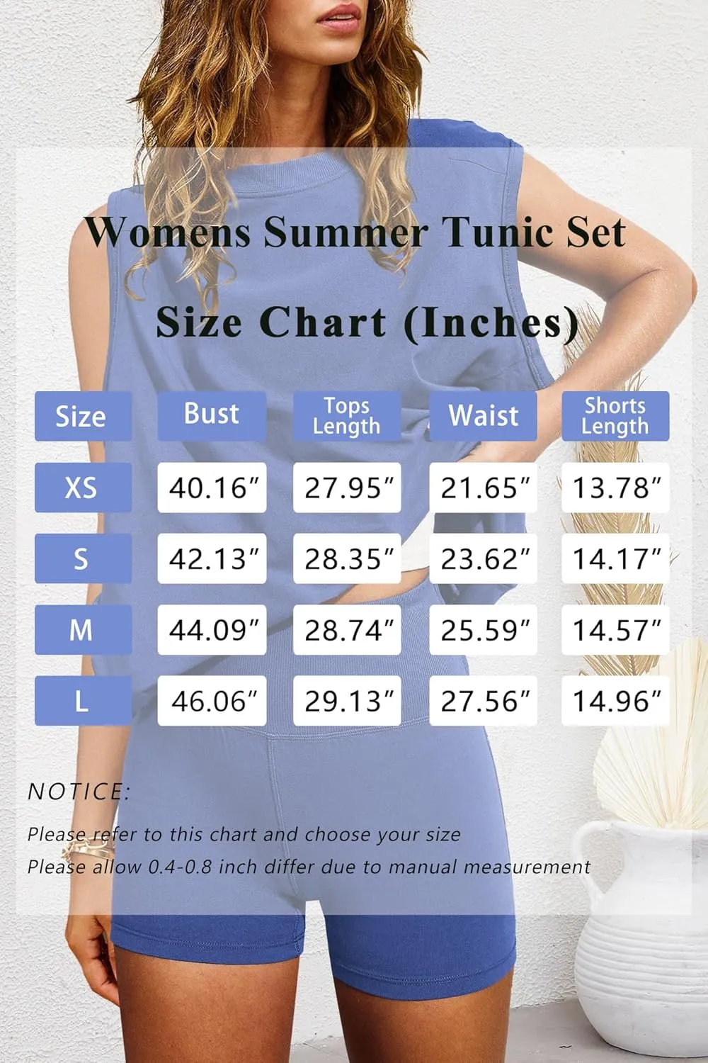 Nirovien Womens 2 Piece Lounge Set Two Piece Matching Set Workout Short Sets Tunic Tops High Waist Shorts
