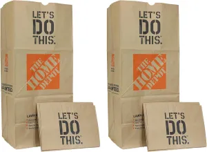 NLAVNG Heavy Duty Brown Paper 30 Gallon Lawn and Refuse Bags for Home and Garden (15 Lawn Bags) 2 Case of Pack of 15 Lawn Bags