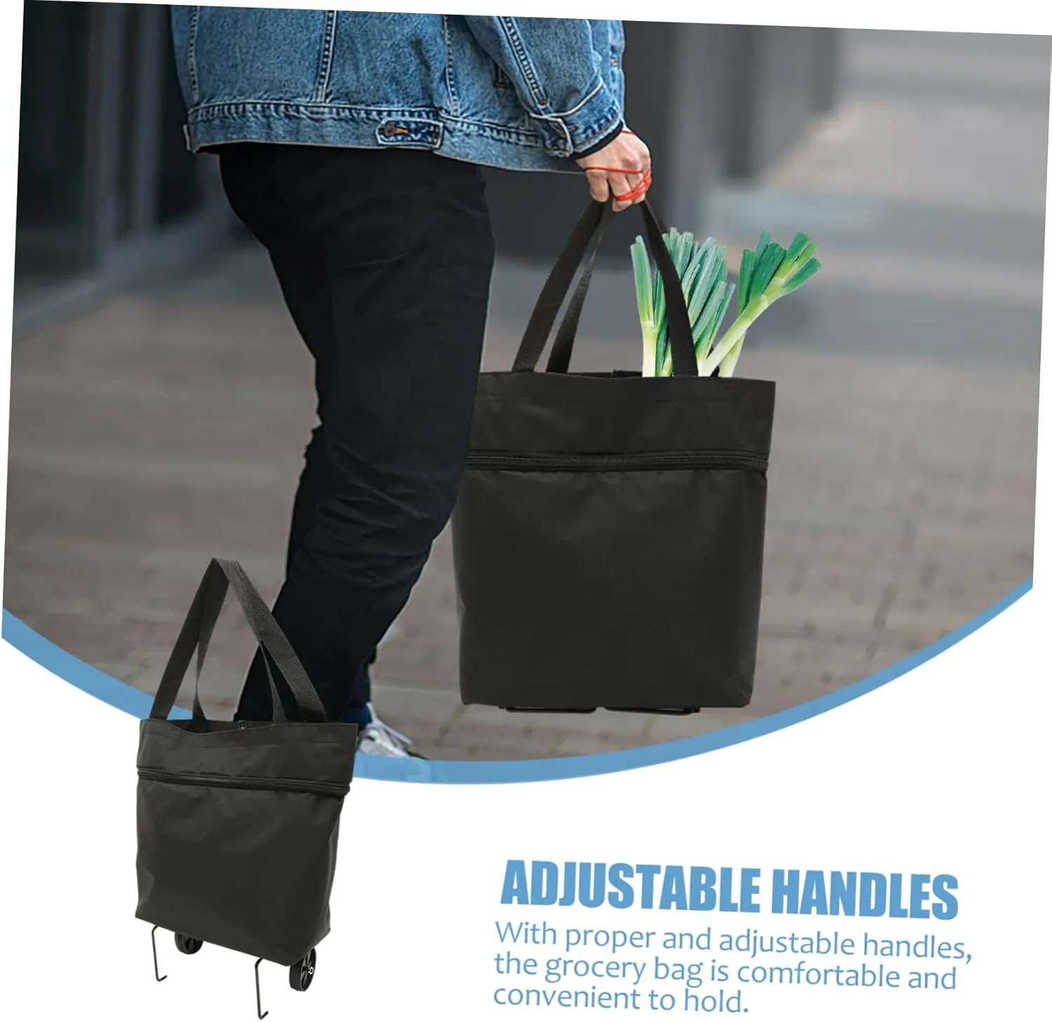 NOLITOY Storage Bag with Wheels Grocery Cart with Wheels Folding Grocery Bag Reusable Grocery Bag Laundry Bags Travel Carry on Bag Outdoor Storage Bag Trunk Oversized Oxford Cloth Shopping