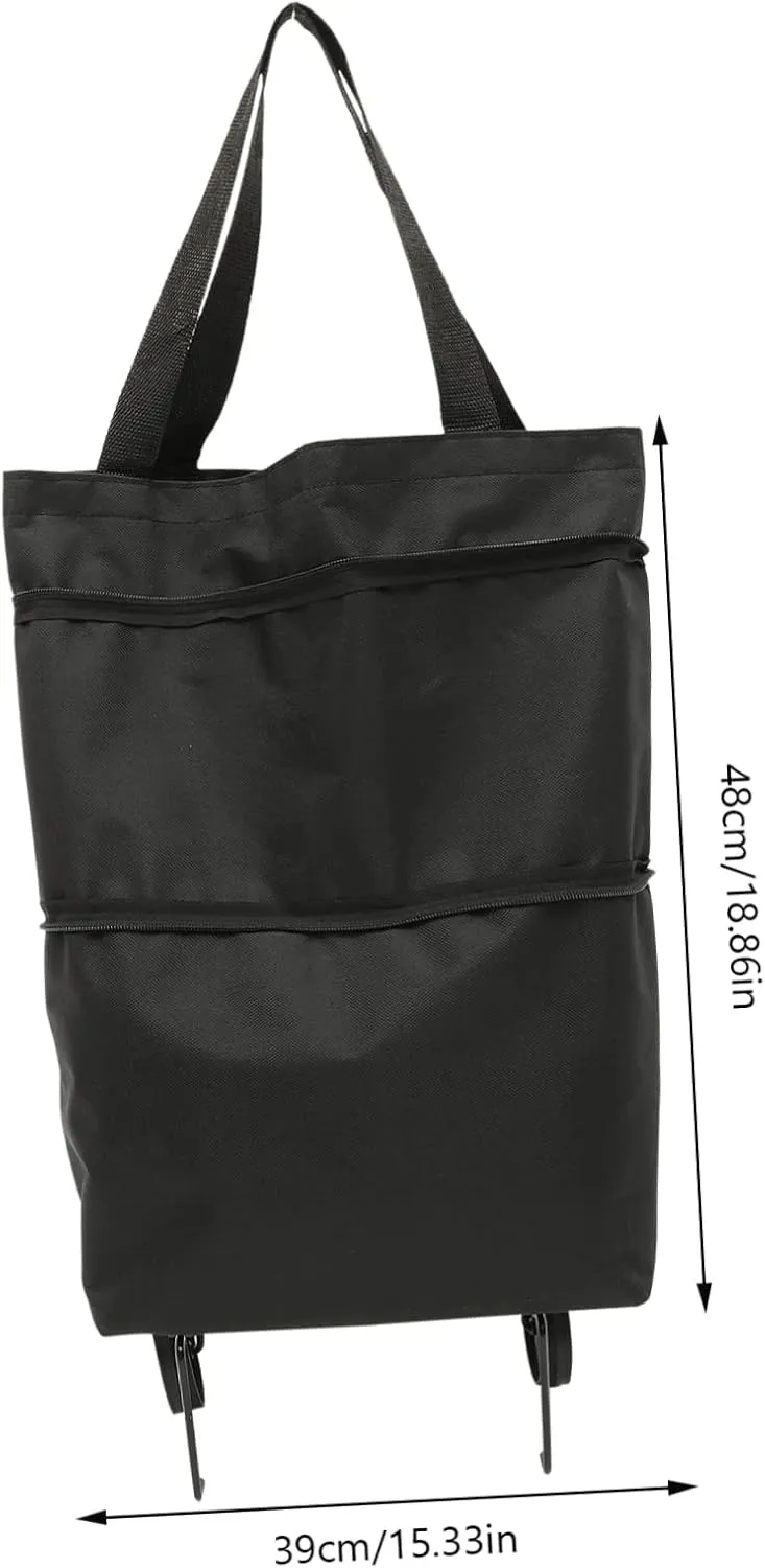 NOLITOY Storage Bag with Wheels Grocery Cart with Wheels Folding Grocery Bag Reusable Grocery Bag Laundry Bags Travel Carry on Bag Outdoor Storage Bag Trunk Oversized Oxford Cloth Shopping
