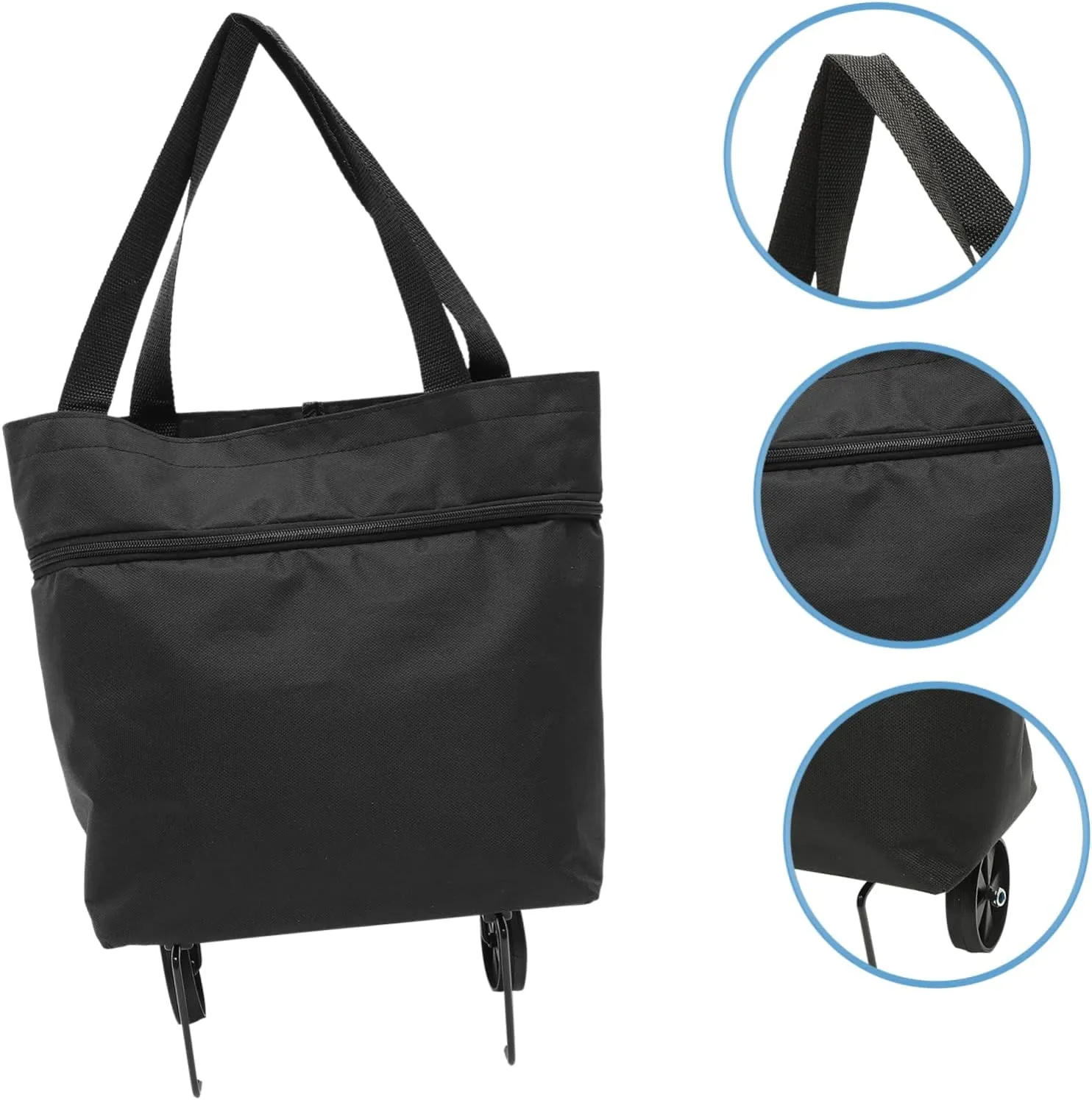 NOLITOY Storage Bag with Wheels Grocery Cart with Wheels Folding Grocery Bag Reusable Grocery Bag Laundry Bags Travel Carry on Bag Outdoor Storage Bag Trunk Oversized Oxford Cloth Shopping