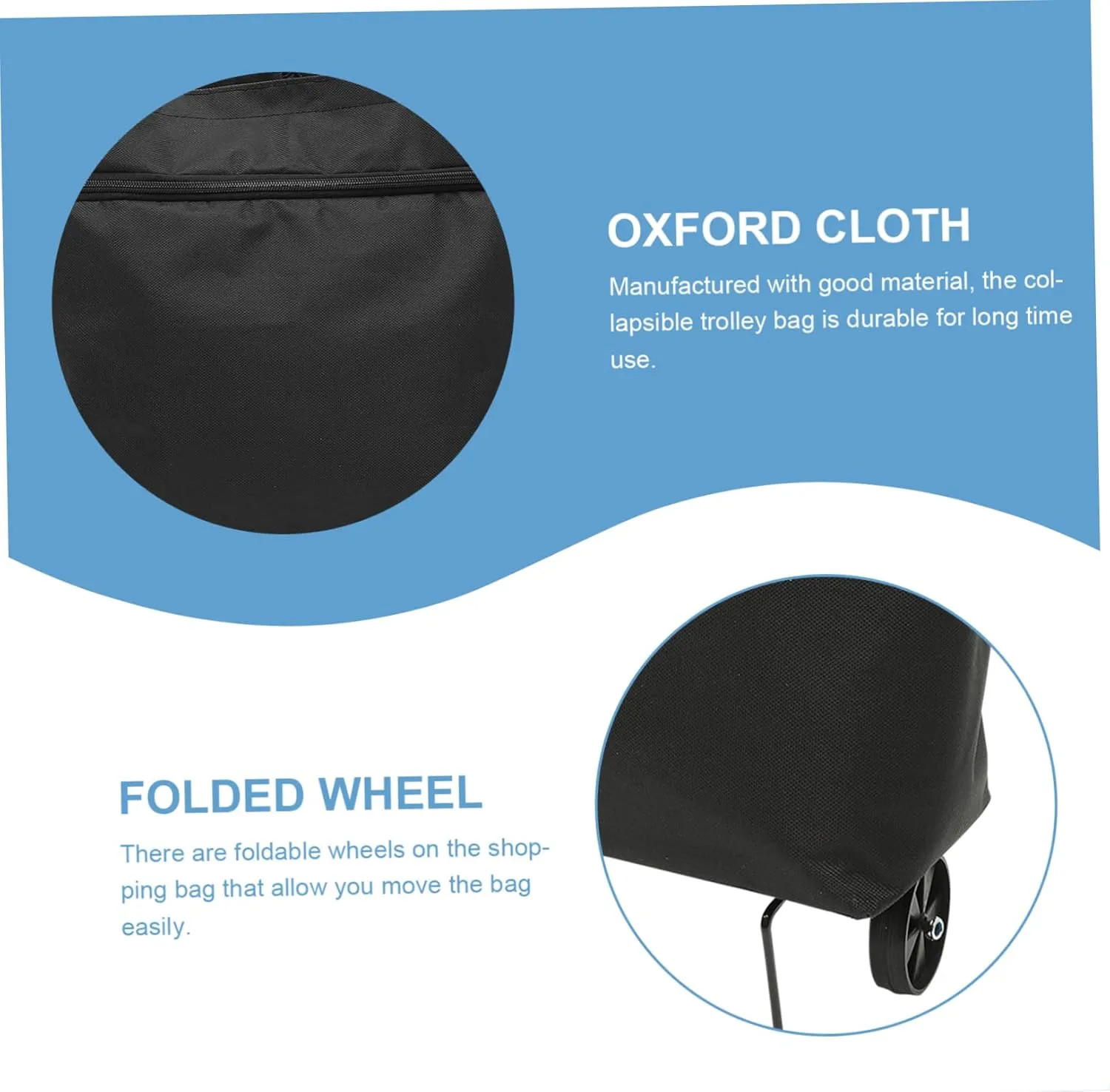 NOLITOY Storage Bag with Wheels Grocery Cart with Wheels Folding Grocery Bag Reusable Grocery Bag Laundry Bags Travel Carry on Bag Outdoor Storage Bag Trunk Oversized Oxford Cloth Shopping