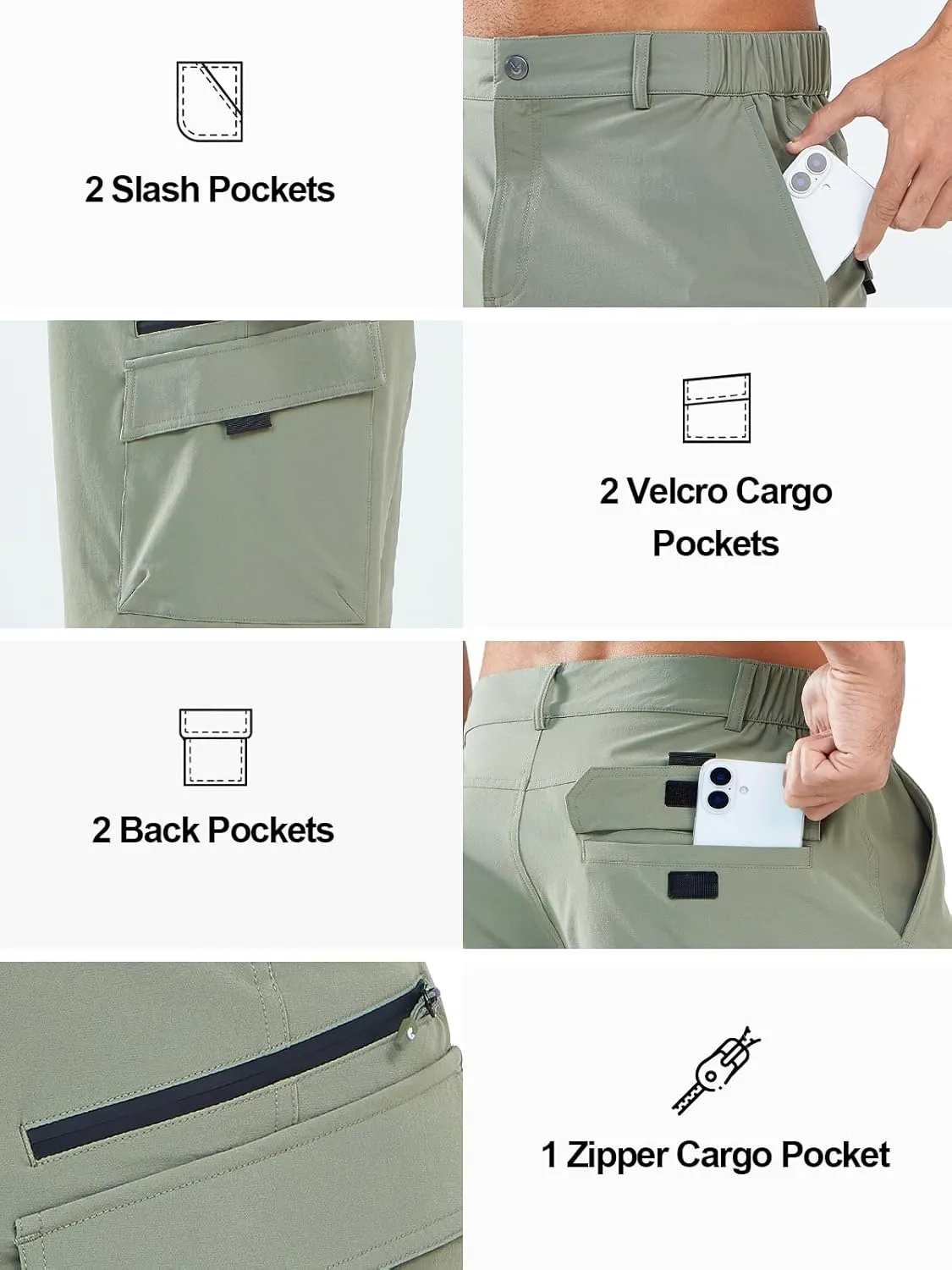 NORTHYARD Men's Casual Cargo Shorts Lightweight 9" Hiking Golf Work Quick Dry Camping Outdoor Travel Fishing with 7 Pockets