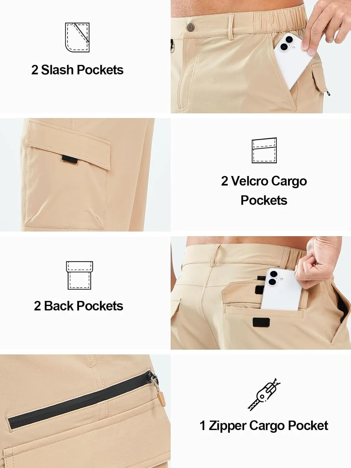 NORTHYARD Men's Casual Cargo Shorts Lightweight 9" Hiking Golf Work Quick Dry Camping Outdoor Travel Fishing with 7 Pockets