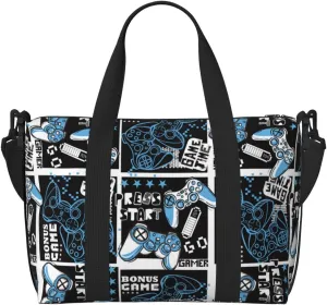 Novastar Laptop Tote Bag for Women Work - Technological Lines Game Handle Overnight Weekender Bags for Women Travel, Gym Bag for Women Men, Personal Item Crossbody Travel Bags for Women Men Carry On