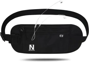 NovForth RFID Travel Money Belt - Anti-Theft Passport Holder Waist Pack with Large Capacity, Waterproof Fanny Pack for Men & Women, Adjustable Waist Wallet for Airport Security & Travel Accessories
