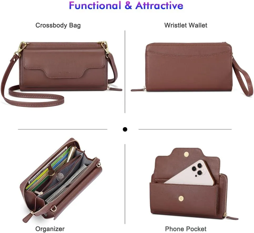 nuoku Crossbody Bags, Wristlet Wallets, Small Clutch Purses - Cell Phone & RFID Wallet for Women
