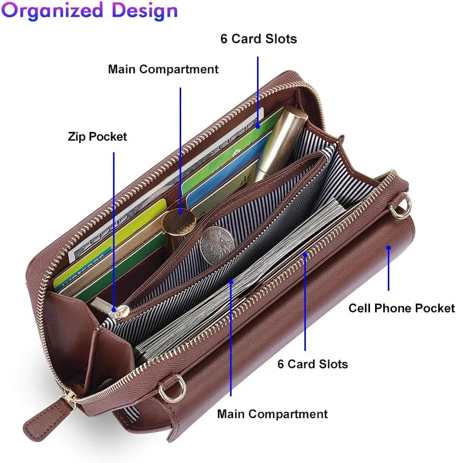 nuoku Crossbody Bags, Wristlet Wallets, Small Clutch Purses - Cell Phone & RFID Wallet for Women