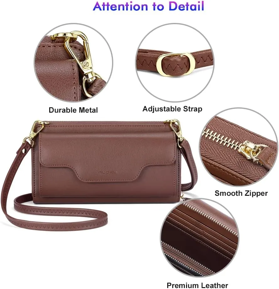 nuoku Crossbody Bags, Wristlet Wallets, Small Clutch Purses - Cell Phone & RFID Wallet for Women