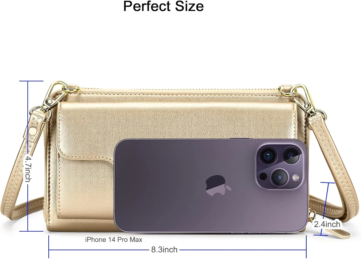 nuoku Women's Small Crossbody Shoulder Bags, Clutch Purses Wristlet Phone Wallet for Women with Credit Card Holder