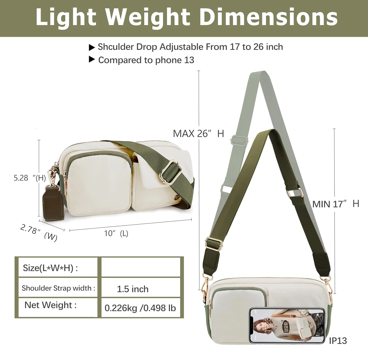 Nylon Crossbody Bag Small Purses for Women Crossbody Shoulder Bags with RFID Blocking Pocket Traveling Workout