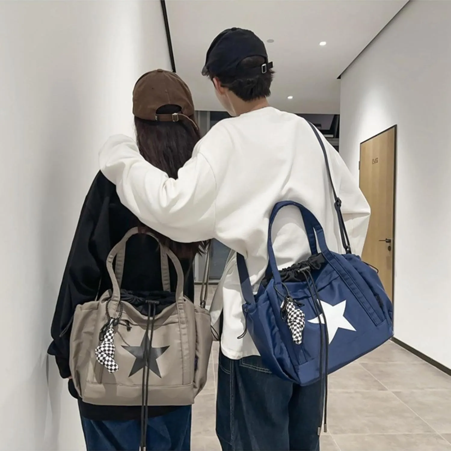 Nylon Star Messenger Bag Y2K, Cute Tote Bags Aesthetic, Small Travel Crossbody Shoulder Bags For Women
