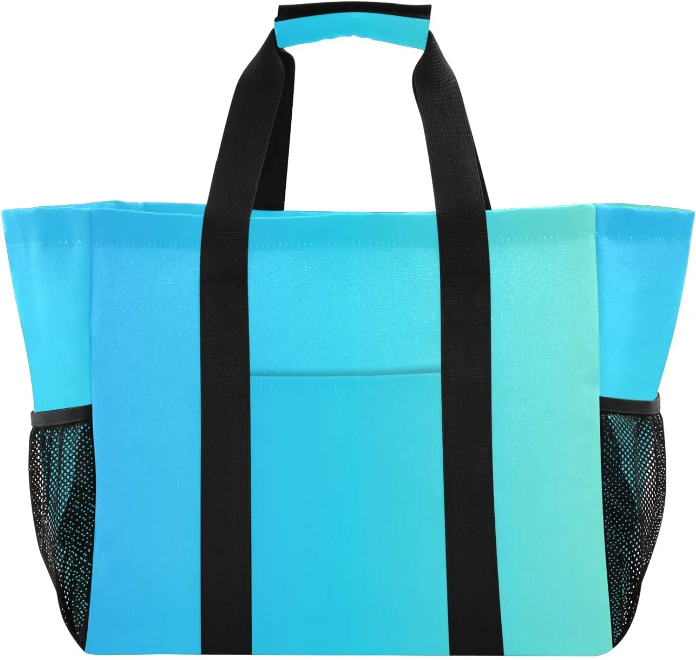 ODAWA Mom Blue Gradient Beach Tote Bag, Gym and Travel Tote with Handle with Open Handles