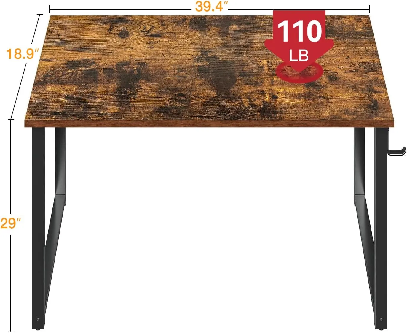 ODK 40 Inches Computer Desk for Home Office, Office Table for Small Spaces, Writing Desk with Headphone Hooks, Vintage