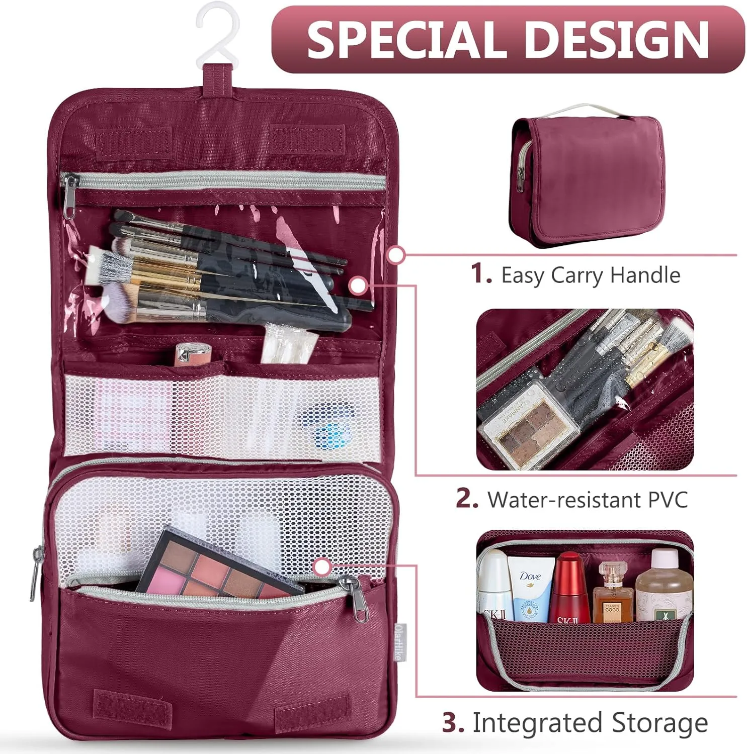 OlarHike 8 Set Packing Cubes for Travel, 4 Various Sizes(Extra Large,Large,Medium,Small), Luggage Organizer Bags for Trip Accessories Essentials,For Carry on Suitcases (Burgundy)