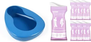 ONEDONE Bedpan for Elderly Bed Pan Blue   Disposable Urine Bags 6 Pack Purple Pee Bags for Travel