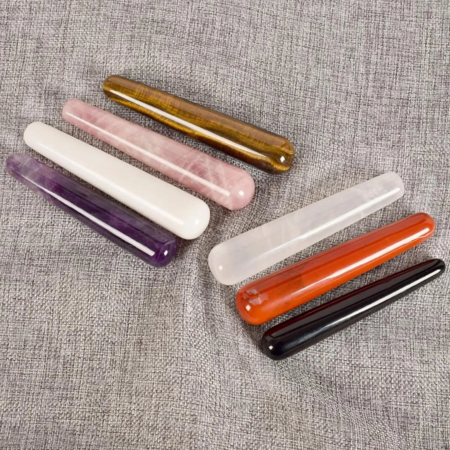 oni Wand Massage Stick Natural Rose Quartz Face Body Eye Crystal Mineral Stone Massager Health Skin Care Gua Sha Detox Lifting Y(Rose Quartz)