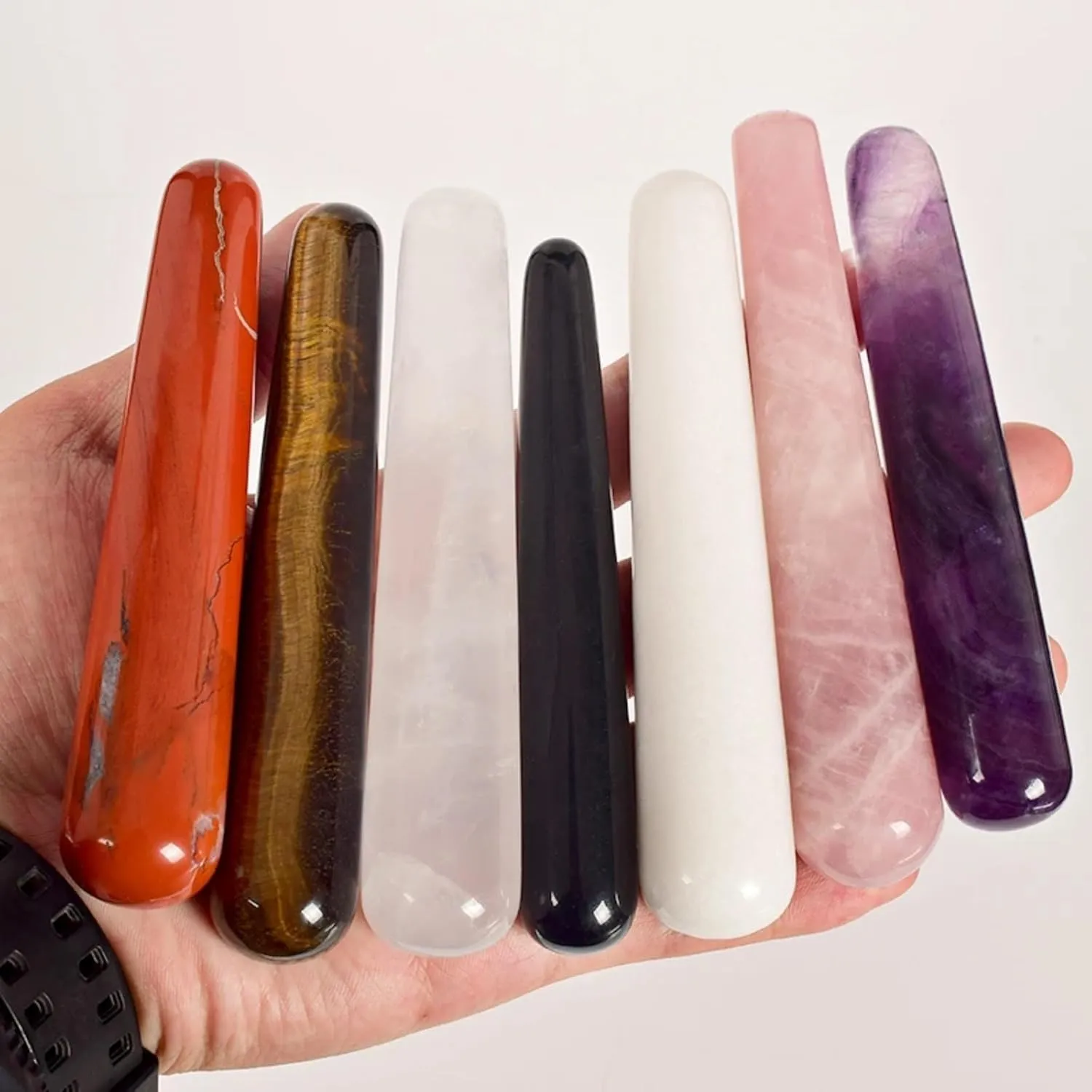 oni Wand Massage Stick Natural Rose Quartz Face Body Eye Crystal Mineral Stone Massager Health Skin Care Gua Sha Detox Lifting Y(Rose Quartz)
