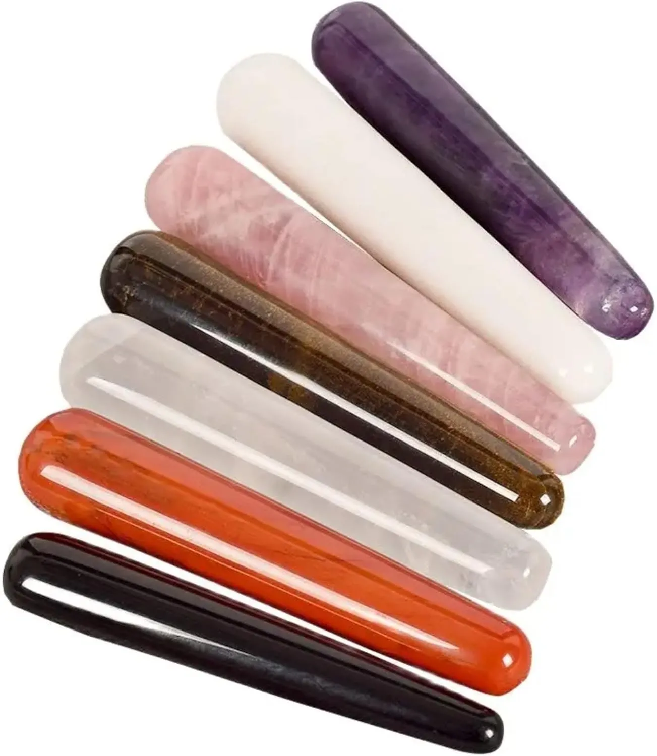 oni Wand Massage Stick Natural Rose Quartz Face Body Eye Crystal Mineral Stone Massager Health Skin Care Gua Sha Detox Lifting Y(Rose Quartz)