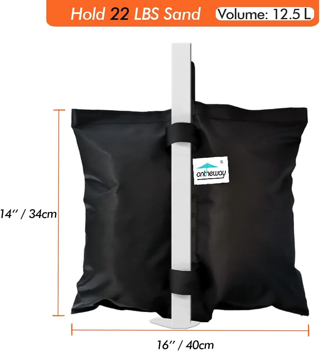 Ontheway Sand Bags for Canopy Tent, Heavy Duty Weights Sandbags, 4pcs-Pack (Black)