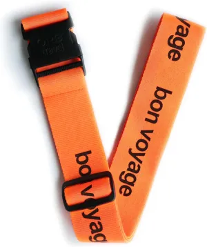 ORB Travel Premium Designer Luggage Strap- Bon Voyage Orange/Black