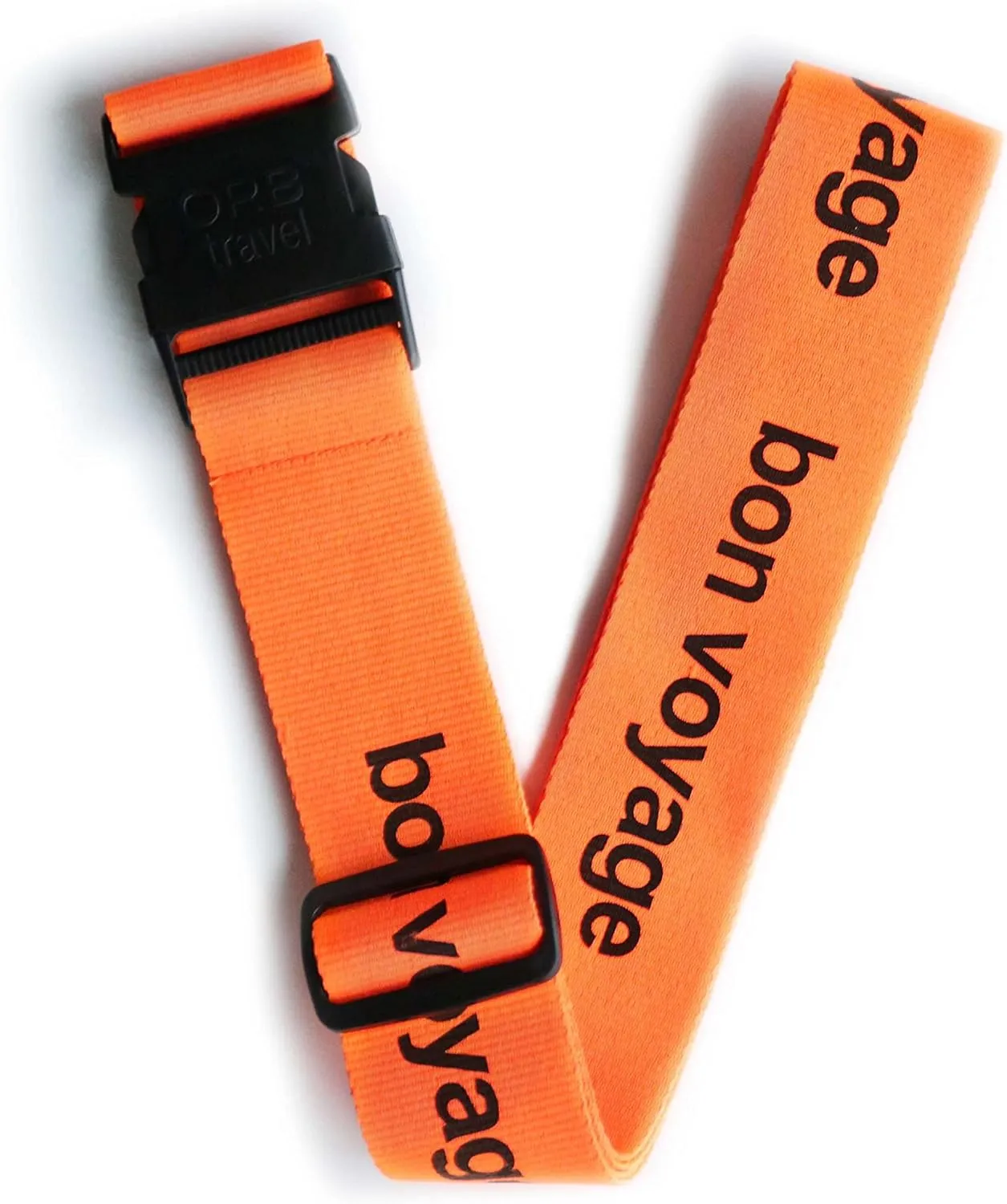ORB Travel Premium Designer Luggage Strap- Bon Voyage Orange/Black