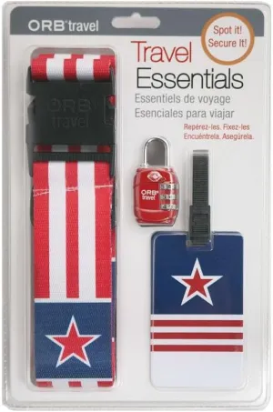 ORB Travel - Travel Essentials Kits-TE103-Stars Stripes #1-White/Red/Blue