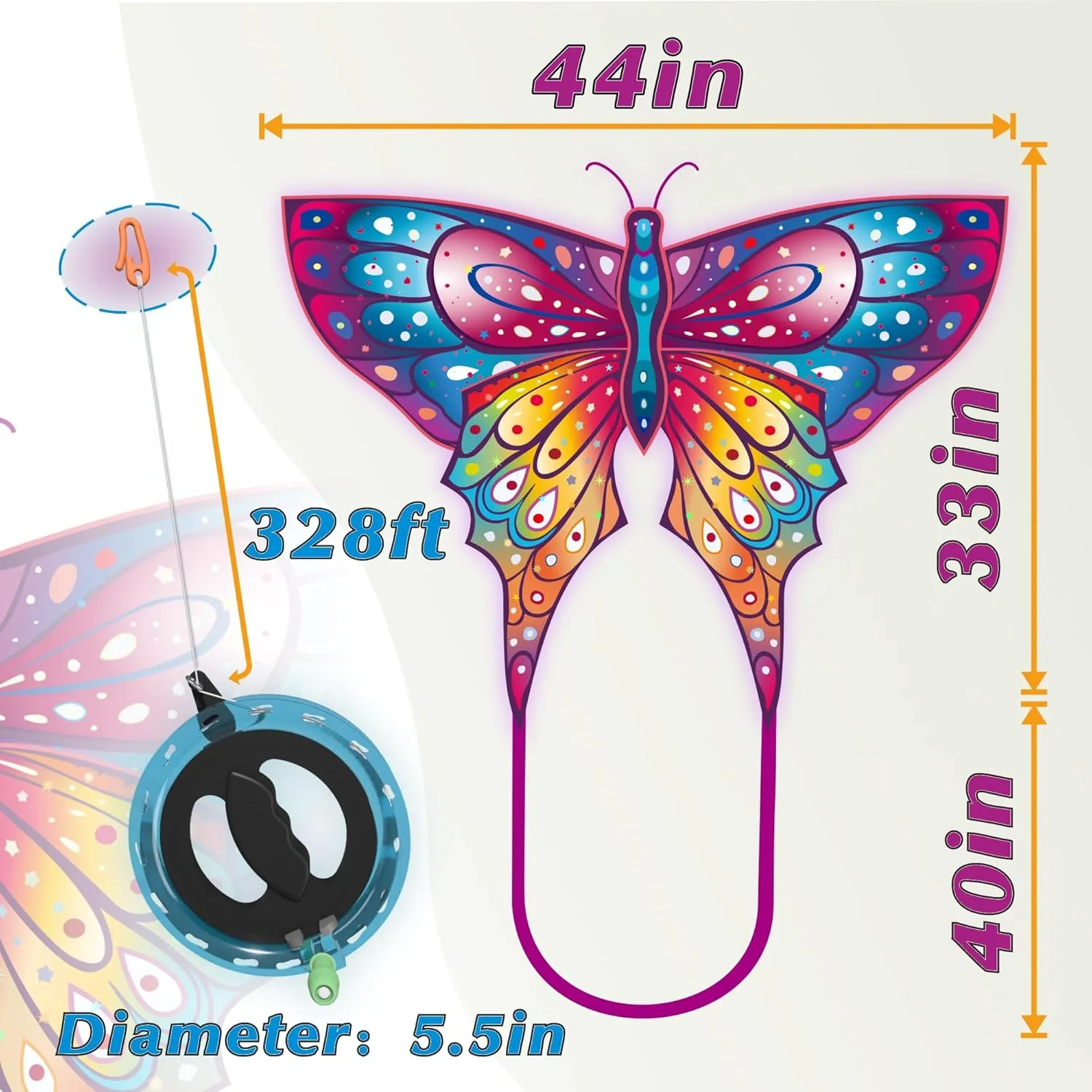 ORGCLDKT-Quadwing Bionic Flying Insect Kite-Butterfly Kite/Dragonfly Kite, Super Easy to Fly with, Ideal for Kids, Adults, Girls, Boys. Kites for The Beach, Grassland, Hiking