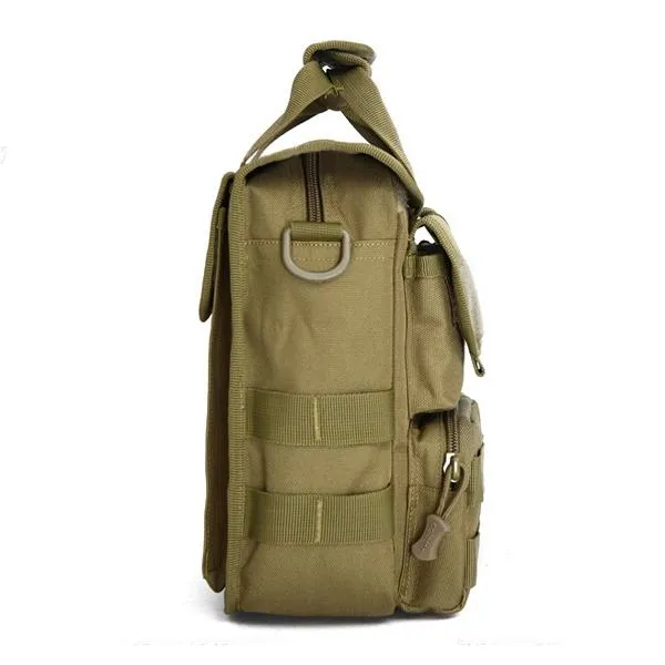 Outdoor Army Fans Tactical Unisex Messenger Bag Handbag Khaki Mud Color