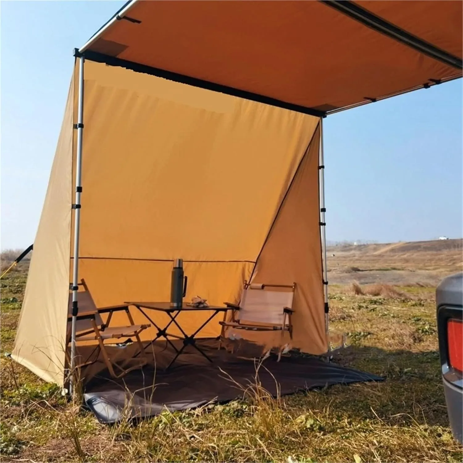 Outdoor Car Side Tent, Expansion Accessories, Shelter with Windows, Side Arrangement of Bags, Projection Screen(2m Tent and Cloth)