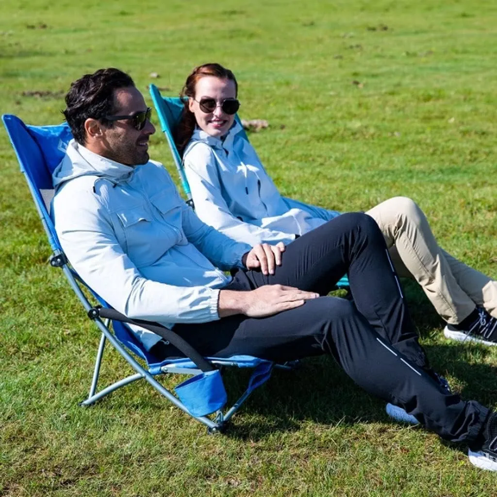 Outdoor Chair Folding Camping High-Backed Armchair Padded Deck Portable Beach omics Breathable Comfortable with Headrest Foldable