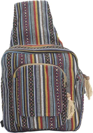 Outdoor Crossbody Bag with Adjustable Strap - Unisex Hemp Hippie Tote for Men & Women - Lightweight Side Shoulder Bag with zipper & 5 pockets
