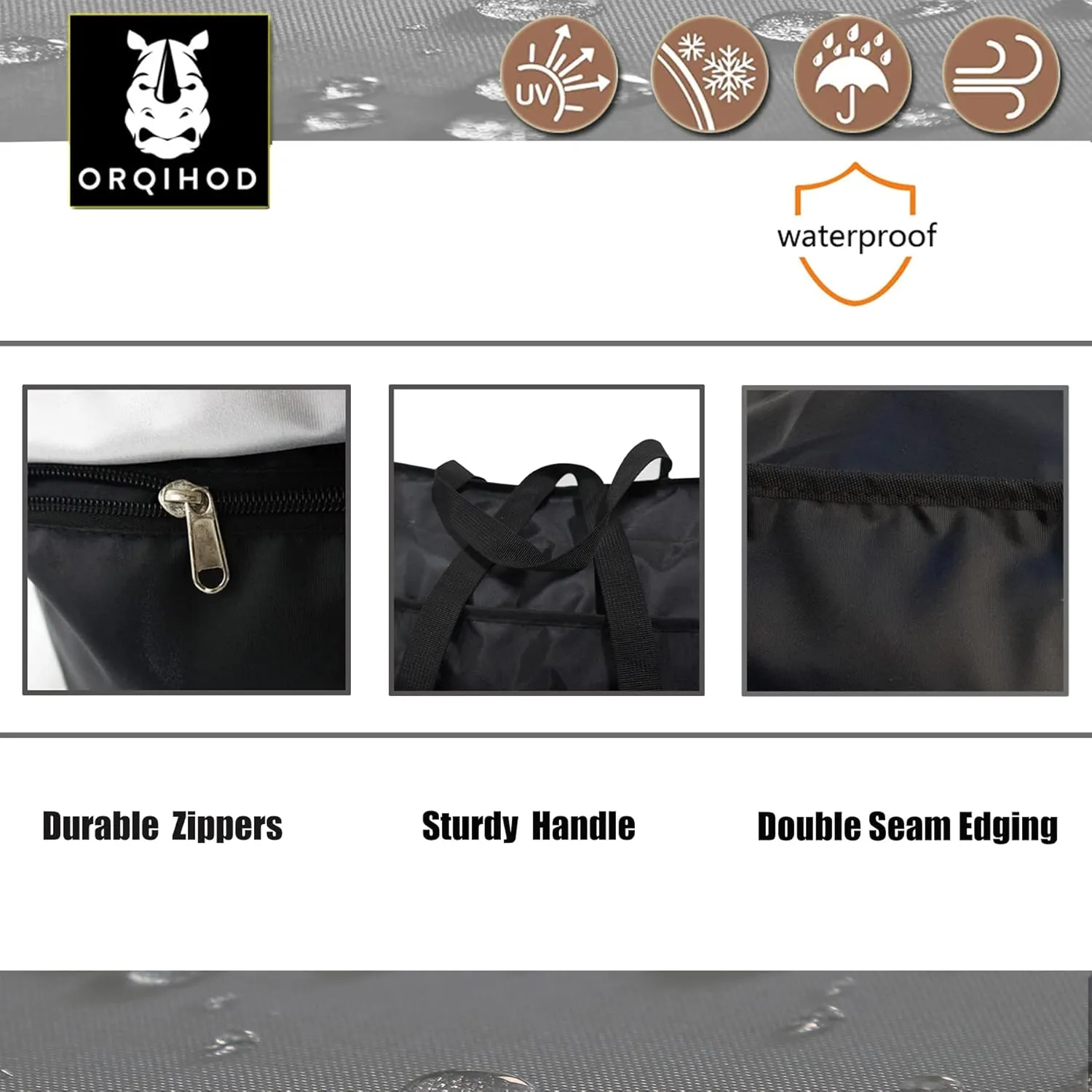 Outdoor Cushion Storage Bag Waterproof, Extra Large Bag for Outdoor Cushions 420D Heavy Duty Patio Furniture Cushion Storage Bags with Zipper 65 Inch, Black