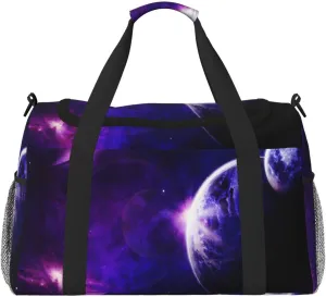 Outer Space Travel Duffel Bag Large Foldable Waterproof Overnight Bag For Beach Swim Bags Pool Sports Gym