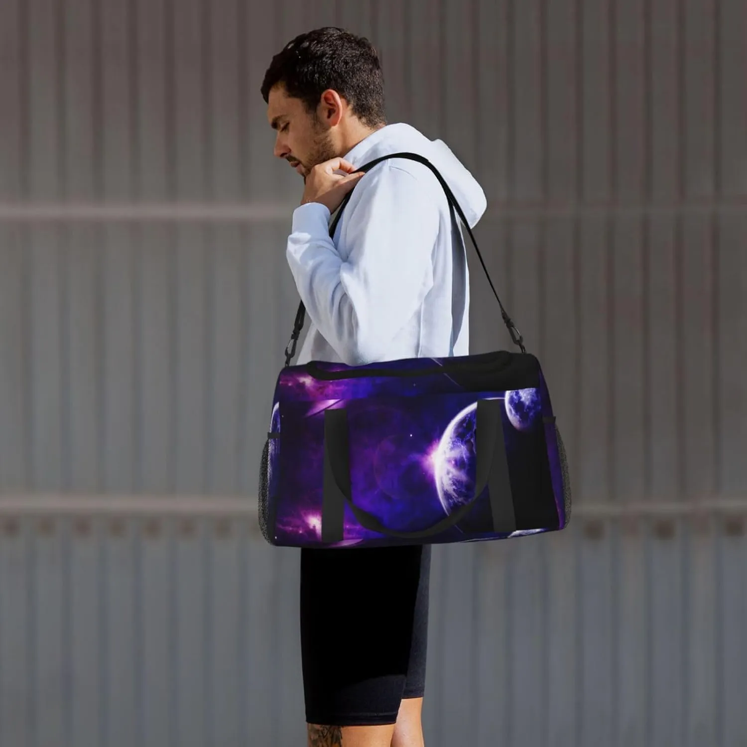 Outer Space Travel Duffel Bag Large Foldable Waterproof Overnight Bag For Beach Swim Bags Pool Sports Gym