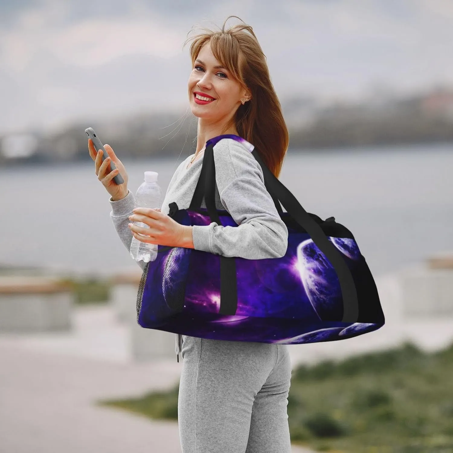 Outer Space Travel Duffel Bag Large Foldable Waterproof Overnight Bag For Beach Swim Bags Pool Sports Gym
