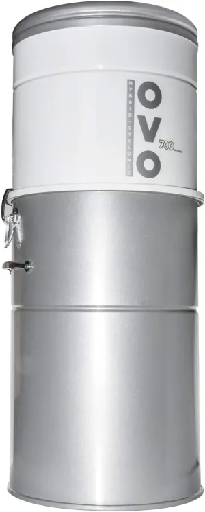 OVO 700 Airwatts Heavy Duty Powerful Central Vacuum System, Hybrid Filtration (with or Without Disposable Bags) 35L or 9.25Gal Bottom Load Dust Bin