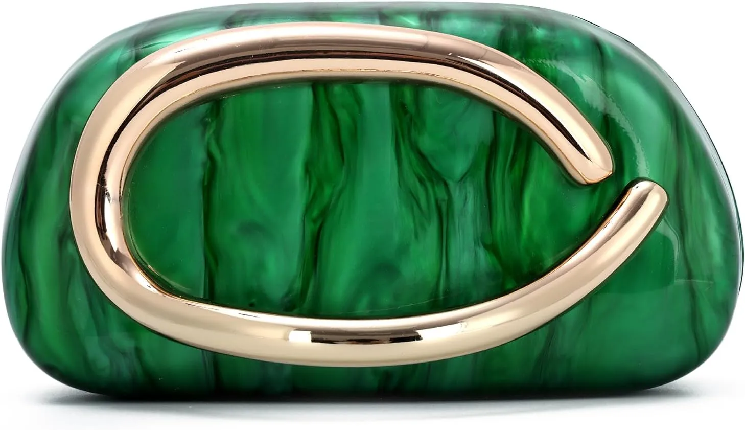 Oweisong Acrylic Clutch Purse for Women Shell Evening Bags Formal Wedding Green Clutch Shoulder Handbag with Chain