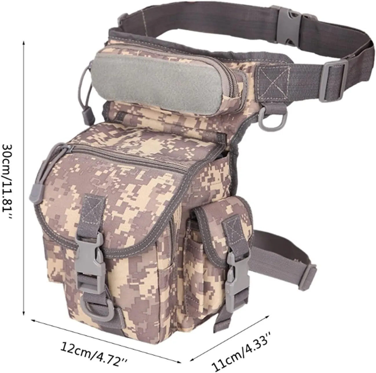 Oxford Cloth Army Camouflage Style Pinpointing Metal Detector Find Bag Messenger Journalist Photography Sport Leg Bag Utility Manager(ACU)