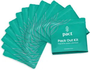 PACT Pack Out Kit - Camping Poop Kit Includes Wet Wipes, Smell Proof Disposal Bags, Hand Wipes, Poop Powder for Odor and Human Waste Bags for Camping and Backpacking