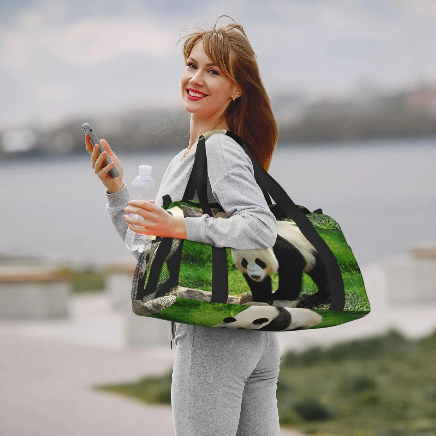 Panda Travel Duffel Bag Large Foldable Waterproof Overnight Bag For Beach Swim Bags Pool Sports Gym