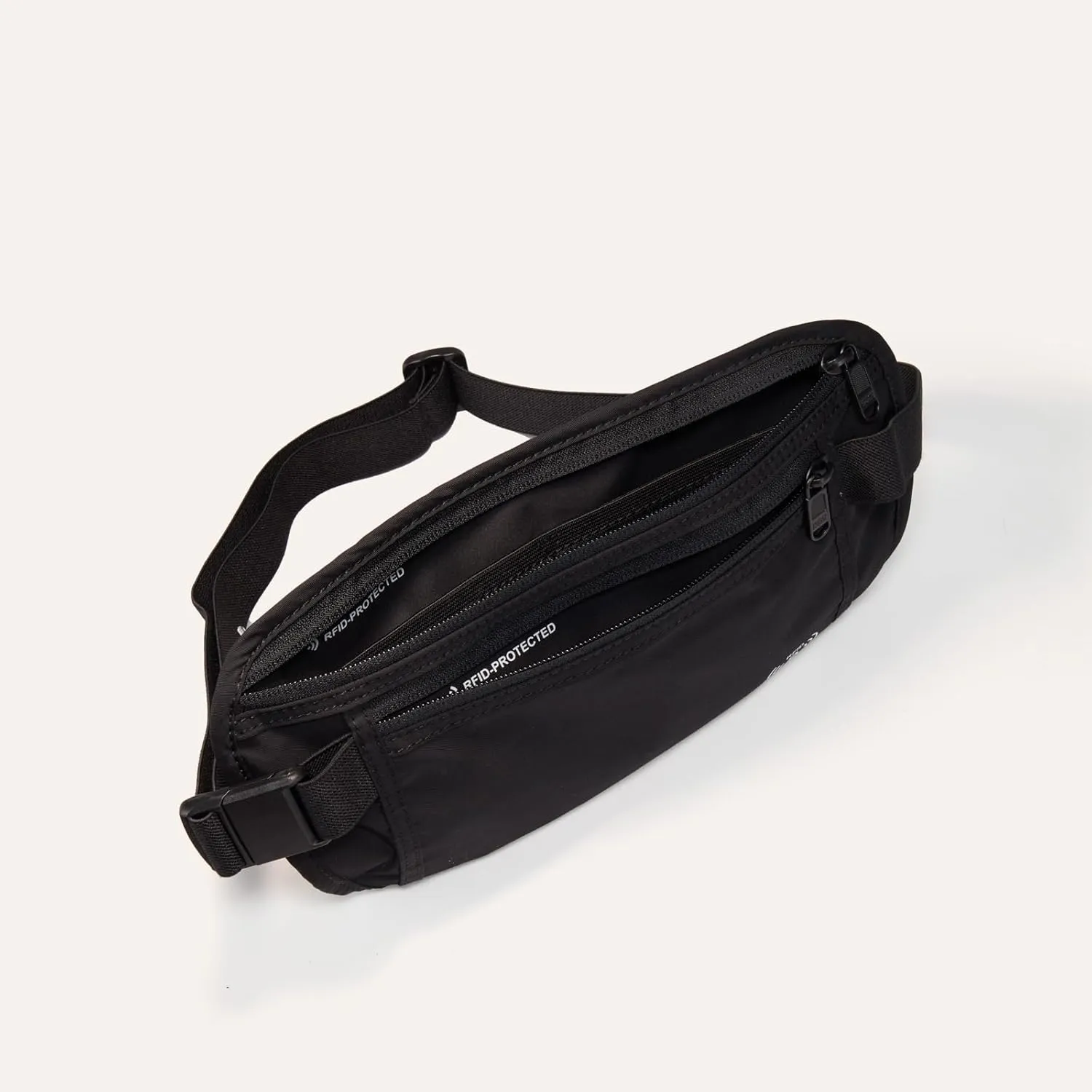 Pander Unisex RFID Anti Theft Waist Pouch Money Belt for Travel, Blocking Hidden Wallet Belt Bag for Women, Protects Your Valuables and Data. (Black Onyx)