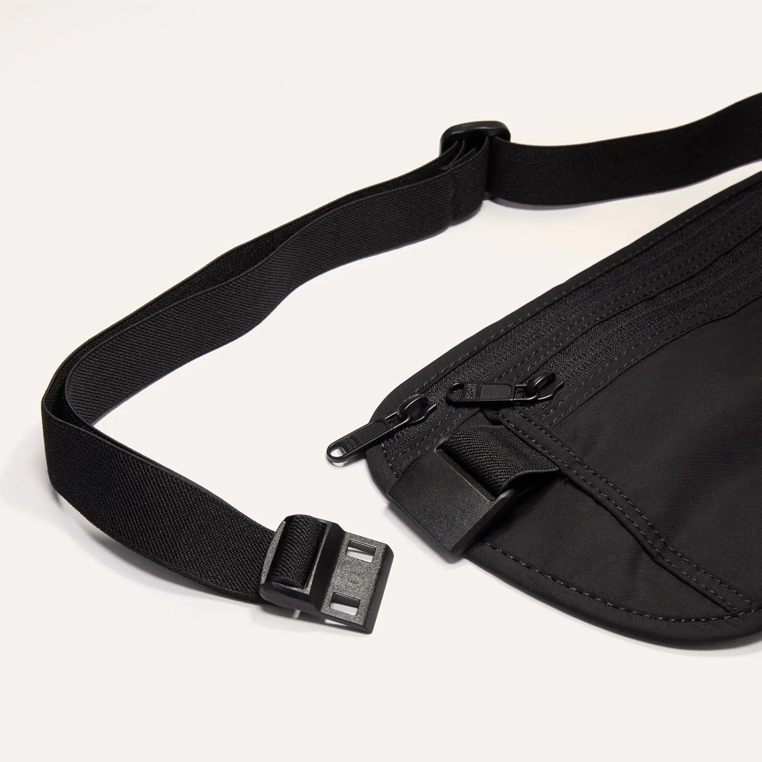 Pander Unisex RFID Anti Theft Waist Pouch Money Belt for Travel, Blocking Hidden Wallet Belt Bag for Women, Protects Your Valuables and Data. (Black Onyx)
