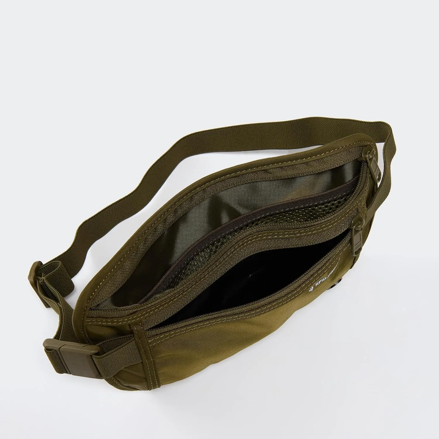 Pander Unisex RFID Anti Theft Waist Pouch Money Belt for Travel, Blocking Hidden Wallet Belt Bag for Women, Protects Your Valuables and Data.(Dark Moss)