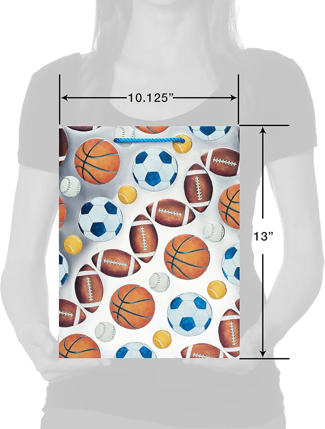 Papyrus 13" Large Gift Bag (Sports) for Kid's Birthdays (1 Bag)
